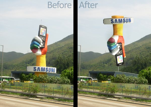 Creation of Samsung logo upside down: Final Result